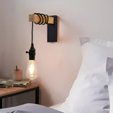 Rustic Wood Pendant LED Wall Sconce 1-Light