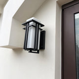 Retro Industrial Iron Glass Outdoor Wall Light LED 1-Light
