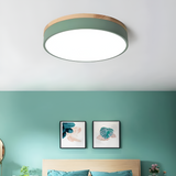 Scandinavian Round Wood Accent LED Ceiling Light