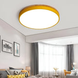 Scandinavian Round Wood Accent LED Ceiling Light