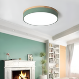 Scandinavian Round Wood Accent LED Ceiling Light