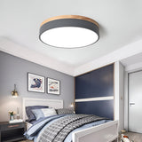 Scandinavian Round Wood Accent LED Ceiling Light