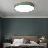 Scandinavian Round Wood Accent LED Ceiling Light