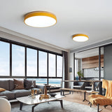 Scandinavian Round Wood Accent LED Ceiling Light