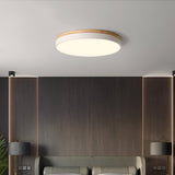 Scandinavian Round Wood Accent LED Ceiling Light