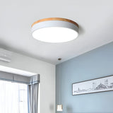 Scandinavian Round Wood Accent LED Ceiling Light