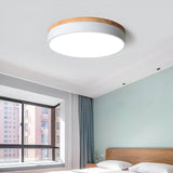 Scandinavian Round Wood Accent LED Ceiling Light
