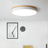 Scandinavian Round Wood Accent LED Ceiling Light
