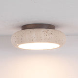 Retro Travertine Round LED Ceiling Light 1-Light