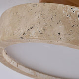 Modern Minimalist Travertine Round LED Ceiling Light 1-Light