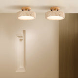 Modern Minimalist Travertine Round LED Ceiling Light 1-Light