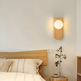 Nordic Wood Globe Wall Sconce LED 1-Light