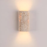 Modern Travertine Stone Cylindrical Outdoor Wall Light LED 1-Light