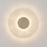 Modern Travertine Acrylic Round Wall Sconce LED 1-light