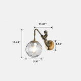 Vintage Glass Globe 1-Light Mermaid Wall Sconce