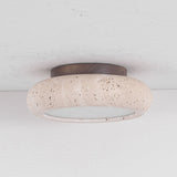 Retro Travertine Round LED Ceiling Light 1-Light
