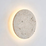 Minimalist Travertine Round Wall Sconce LED 1-light