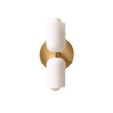 Modern Minimalist Glass Brass Wall Sconce LED 2-Light