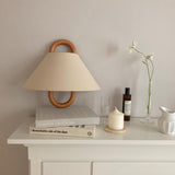 Modern Solid Wood & Fabric Pleated Wall Sconce Light 1-light
