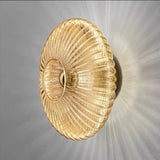 Nordic Vintage Ribbed Glass Round LED Wall Sconce | 1-Light