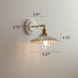 Vintage Japanese Ceramic Brass 1-Light Wall Light