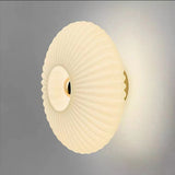 Nordic Vintage Ribbed Glass Round LED Wall Sconce | 1-Light