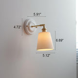 Vintage Japanese Ceramic Brass 1-Light Wall Light