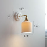 Vintage Japanese Ceramic Brass 1-Light Wall Light