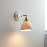 Vintage Japanese Ceramic Brass 1-Light Wall Light