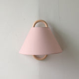 Modern Solid Wood & Fabric Pleated Wall Sconce Light 1-light
