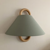 Modern Solid Wood & Fabric Pleated Wall Sconce Light 1-light