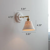 Vintage Japanese Ceramic Brass 1-Light Wall Light
