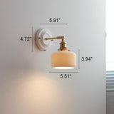 Vintage Japanese Ceramic Brass 1-Light Wall Light