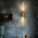 Nordic Water-Ripple Glass Brass Wall Sconce LED 1-Light