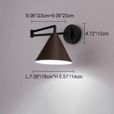 Nordic Wood Cone 1-Light Swing Arm Wall Sconce