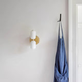 Modern Minimalist Glass Brass Wall Sconce LED 2-Light