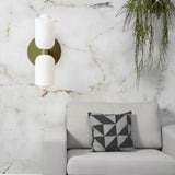 Modern Minimalist Glass Brass Wall Sconce LED 2-Light