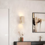 Minimalist Travertine Stone Square Outdoor Wall Light LED 1-Light