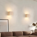 Minimalist Travertine Stone Square Outdoor Wall Light LED 1-Light