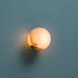 Japandi Marble Orb Wall Sconce LED 1-Light