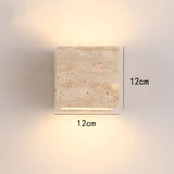 Minimalist Travertine Stone Square Outdoor Wall Light LED 1-Light