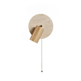 Modern Travertine Wood Rotatable Wall Sconce LED 1-Light