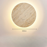Minimalist Travertine Round Wall Sconce LED 1-light