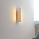 Japanese Wood Rectangular LED Wall Sconce