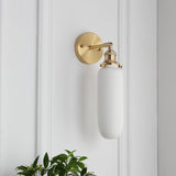 Japanese Brass Pleated Glass Wall Light | 1-Light