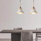 Nordic Cement and Wood Tapered Pendant Light | 1-Light
