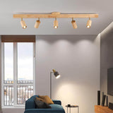 Japanese Wooden LED Semi-Flush Mount Ceiling Light |2 Light