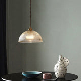 Modern Ribbed Clear Glass Dome Pendant Light | 1-Light