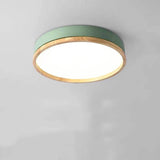 Nordic Wood Round LED Flush Ceiling Light | 1-Light
