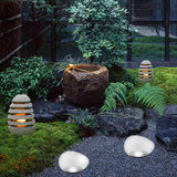 Modern Frosted Glass Pebble Solar LED Outdoor Light | 1-Light